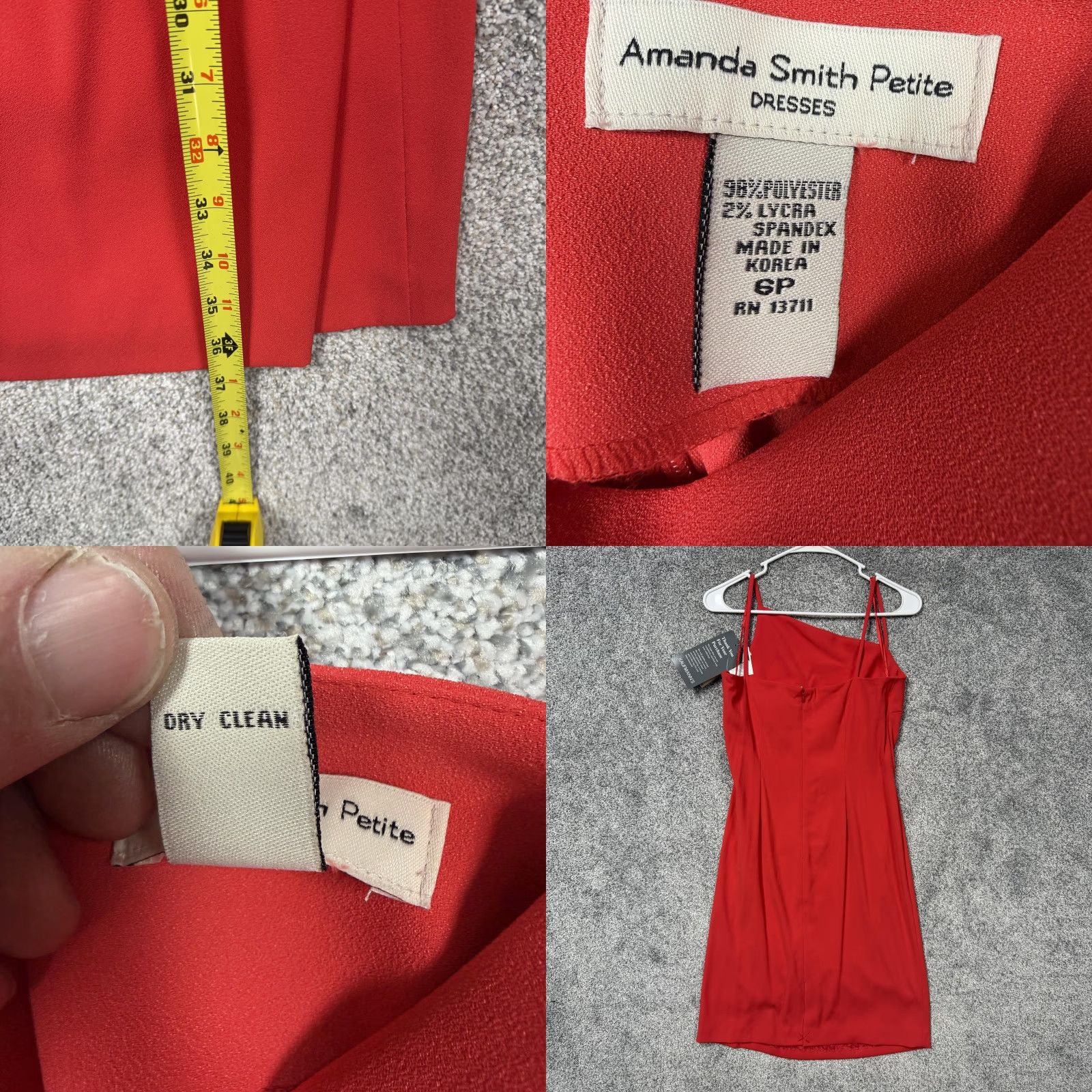 Vintage VINTAGE Amanda Smith Petite Dress One Shoulder Sleeveless Red 6P Party Cocktail Prom Womens Size M / US 6-8 / IT 42-44 - 8 Thumbnail