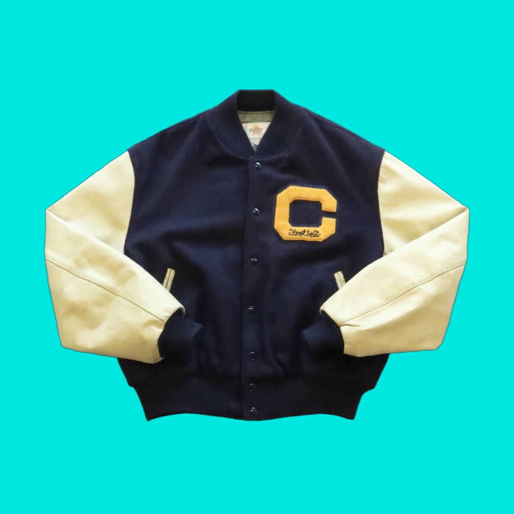 Golden Bear VINTAGE Golden Bear UC Berkeley Leather Wool Varsity Jacket XL Blue Mens Jacket Size US XL / EU 56 / 4 - 1 Thumbnail