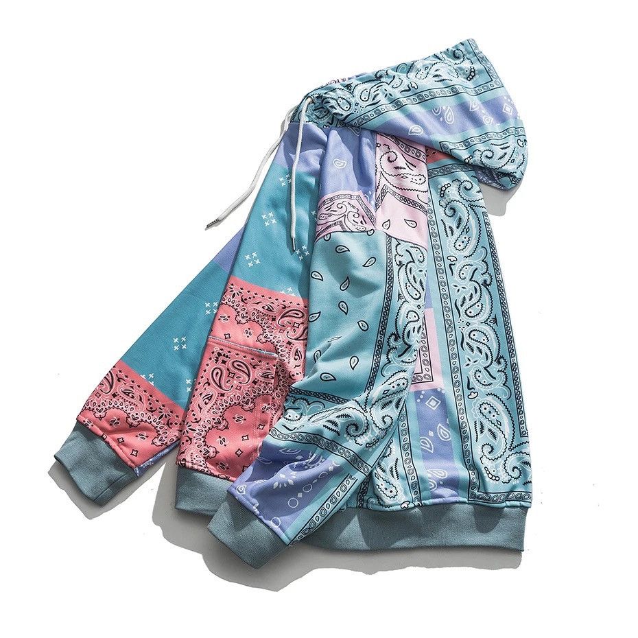 Other Bandana Pattern Patchwork Hoodies Sweater Size US L / EU 52-54 / 3 - 3 Thumbnail