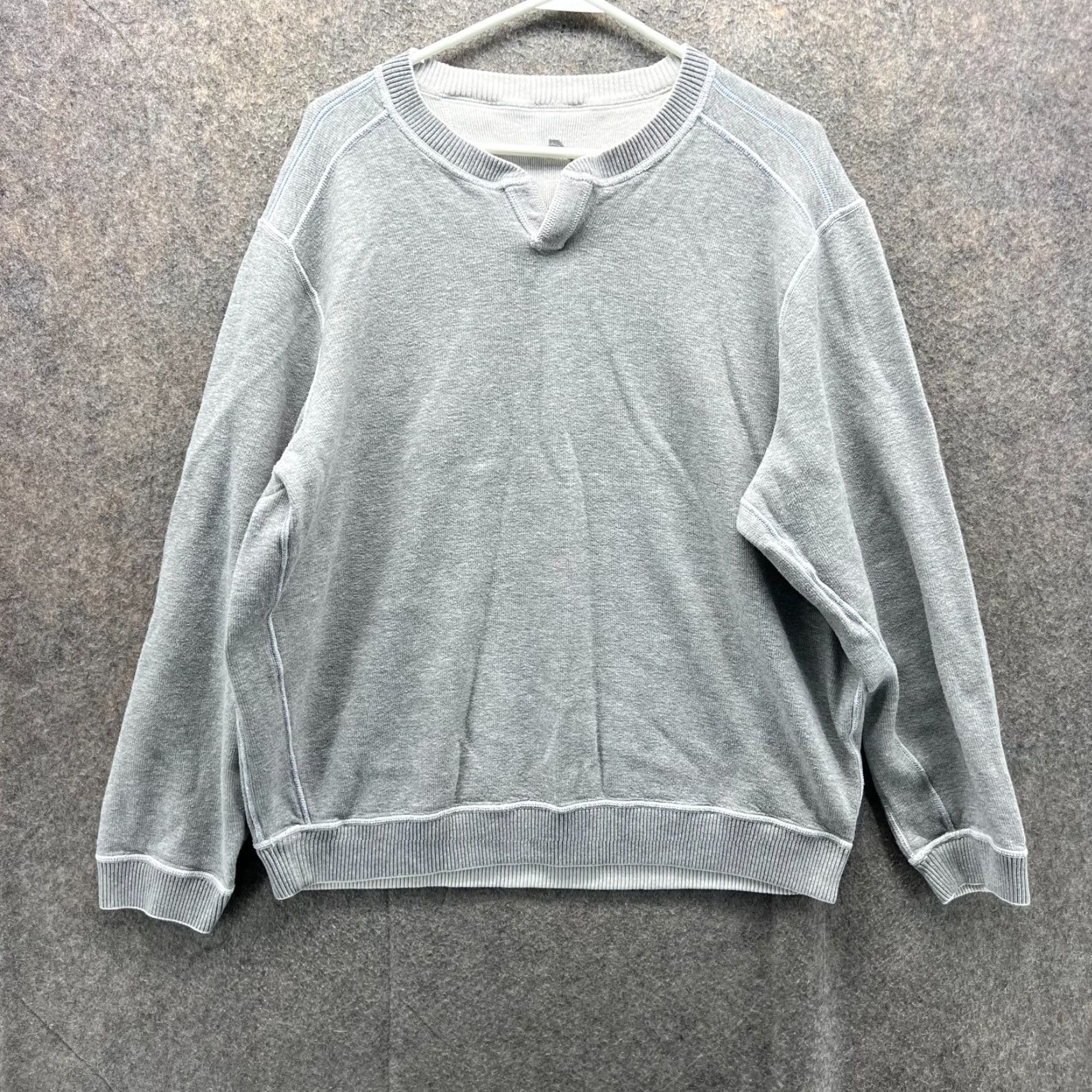 Tommy Bahama VINTAGE Tommy Bahama Sweater Mens Medium Gray Reversible Fleece Cotton Pullover Knit Shirt Pullover Mens M Gray Logo Vintage - Size US M / EU 48-50 / 2 - 2 Thumbnail