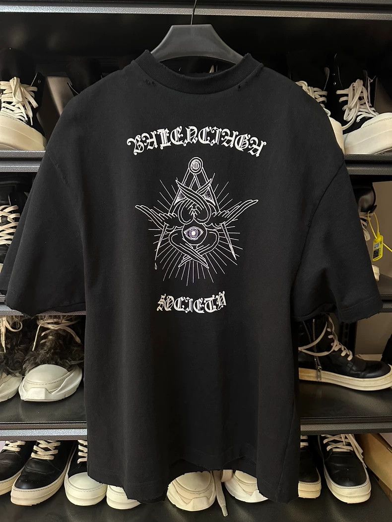 Balenciaga Balenciaga Devil Eye Short Sleeve Tee-yf Size US XS / EU 42 / 0 - 1 Thumbnail