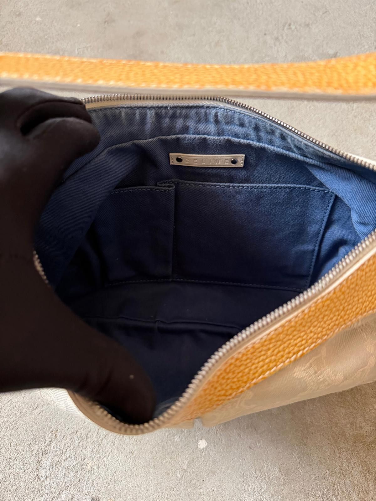 Celine Celine Triomphe Hobo Shoulder Bag Grey/Yellow Size ONE SIZE - 9 Thumbnail