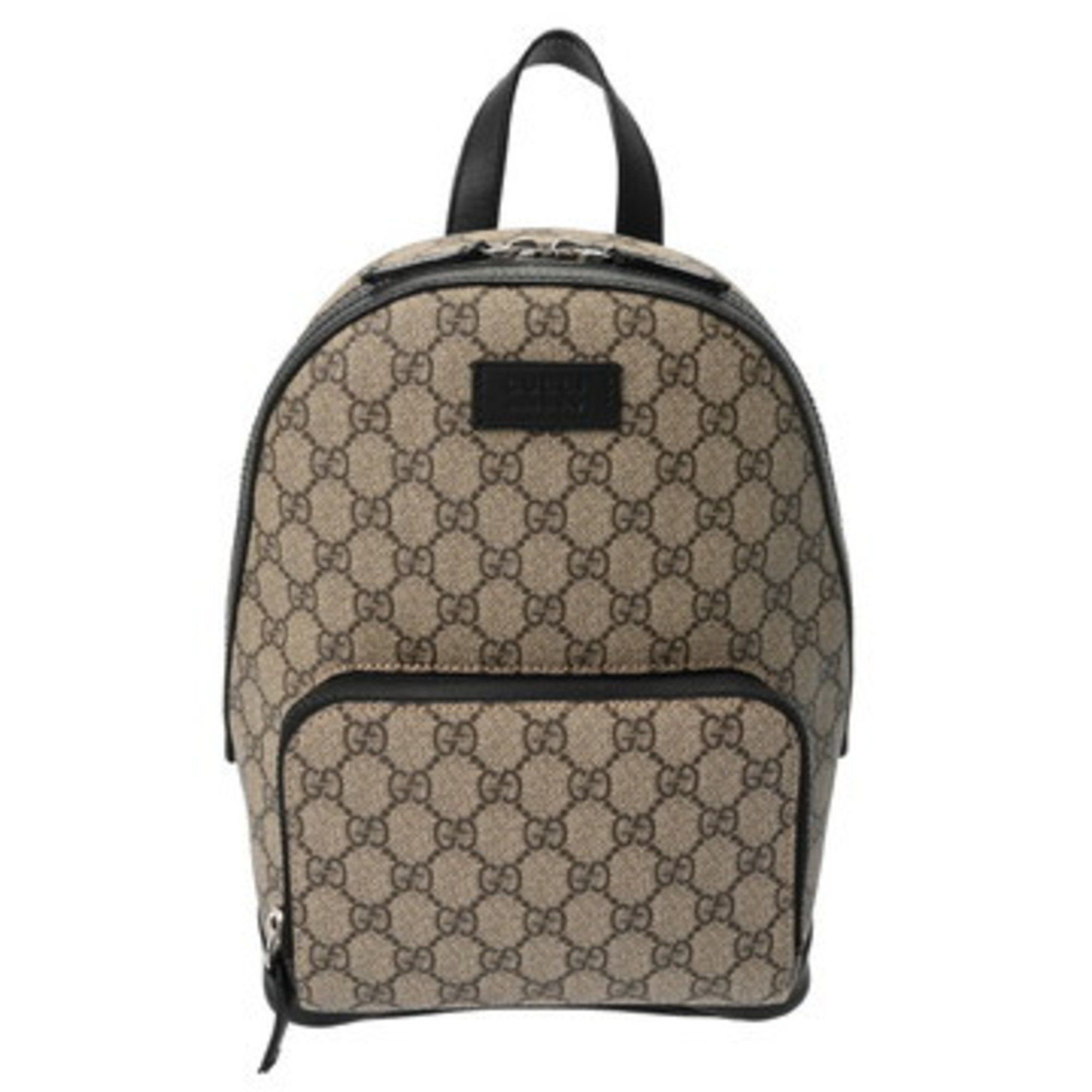 GUCCI Backpack Beige 429020 Unisex GG Supreme Canvas and Leather Backpack/Daypack