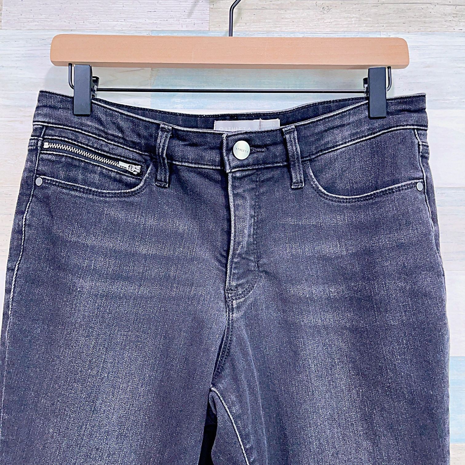 Athleta Athleta Sculptek Ultra Skinny Zip Jeans Black Stretch 8Pc Size 30" / US 8 / IT 44 - 2 Thumbnail