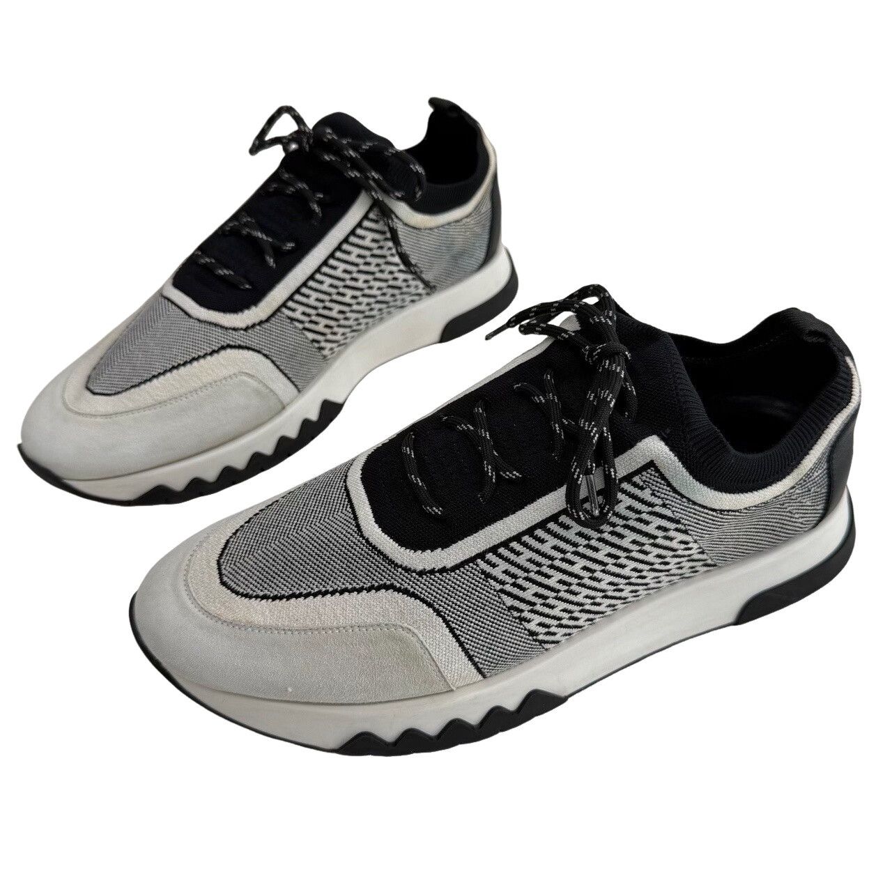 Hermes Hermes Addict Knit & Leather Sneakers Size 10 Size US 10 / EU 43 - 1 Thumbnail