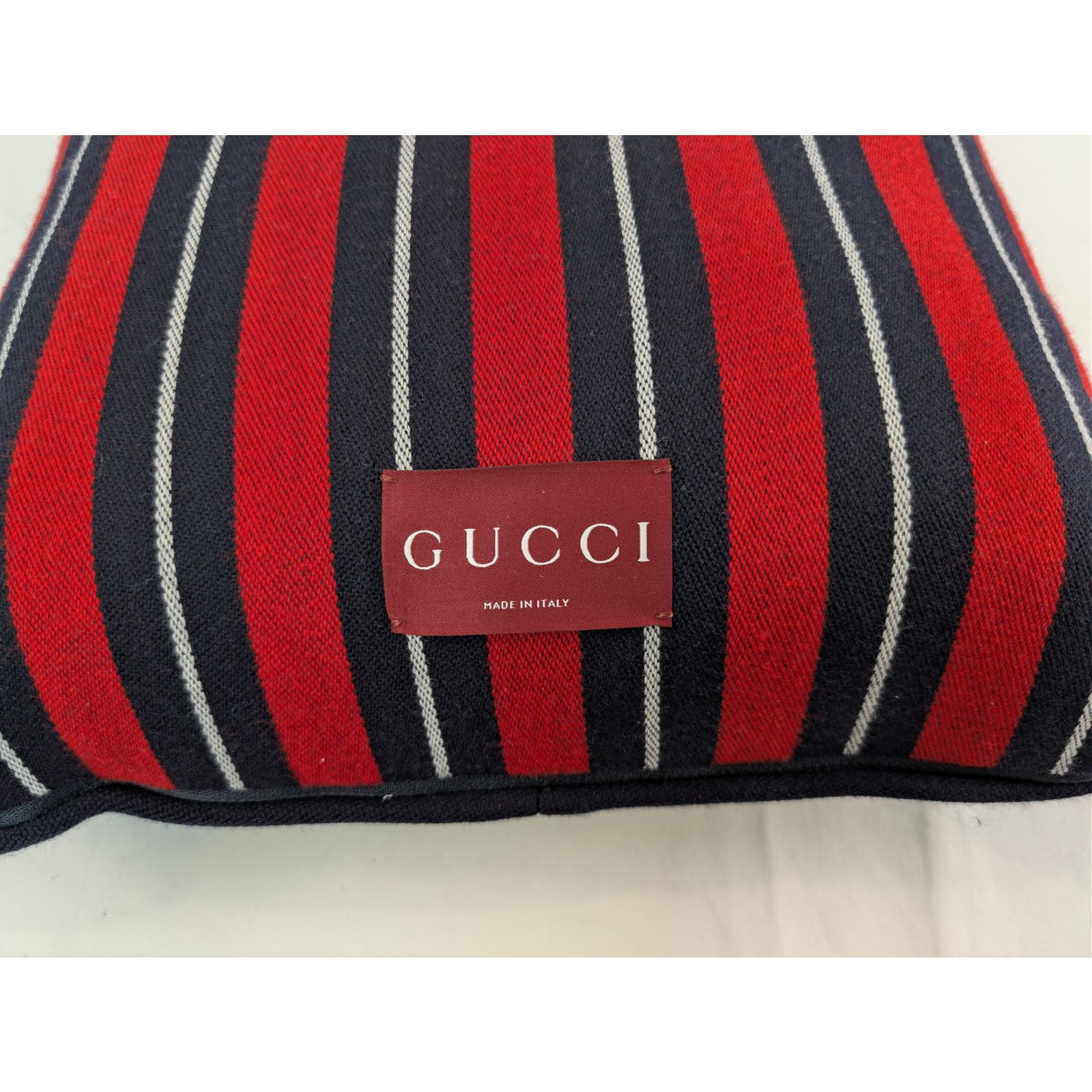 Gucci o1rshd1 Size: OS / Web Wool Cushion Pillow in Green / Red Size ONE SIZE - 12 Thumbnail
