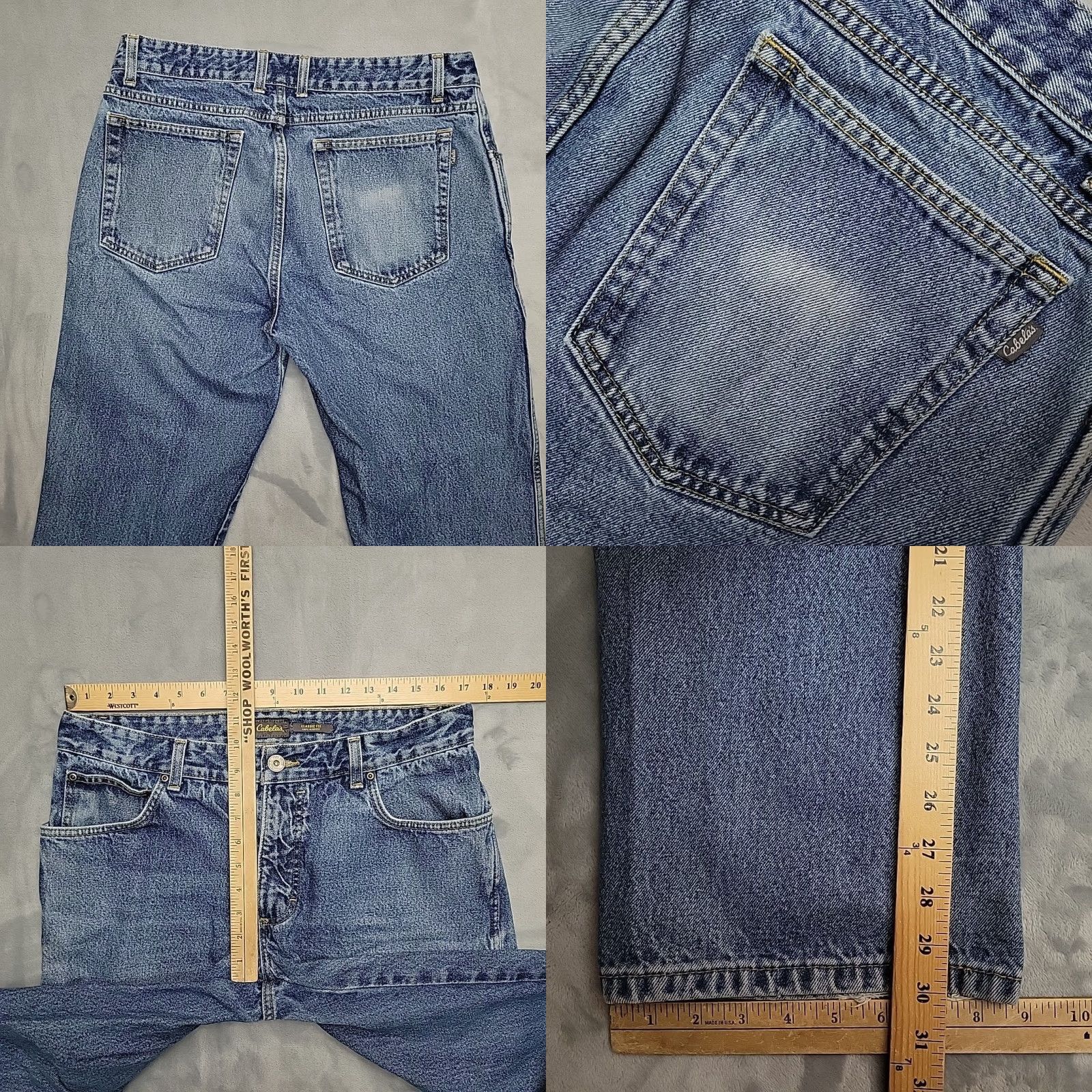 Vintage VINTAGE Cabela's Jeans Mens 34x30 Blue Denim Straight Leg 100% Cotton Size US 34 / EU 50 - 8 Thumbnail