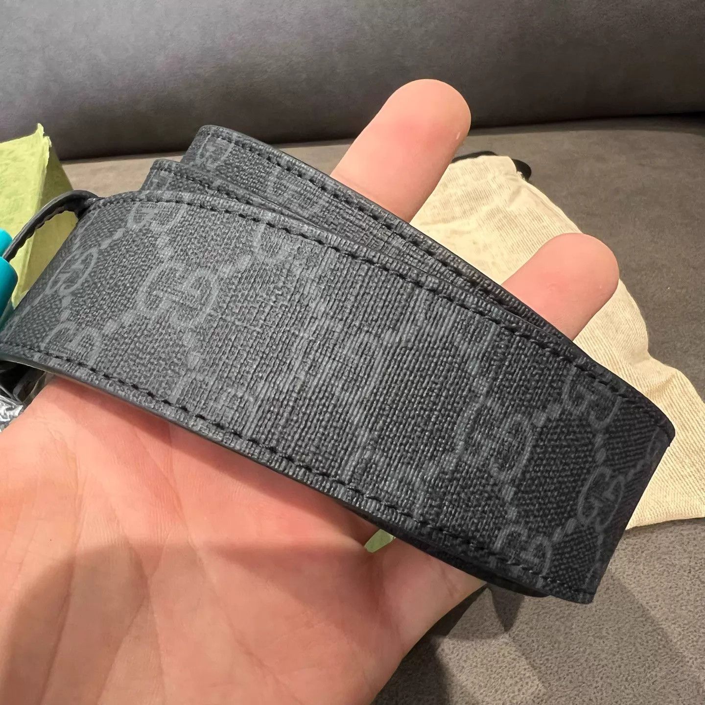 Gucci GUCCI GG Buckle Full Print 2-Sided Belt 100cm NWB Size ONE SIZE - 4 Thumbnail