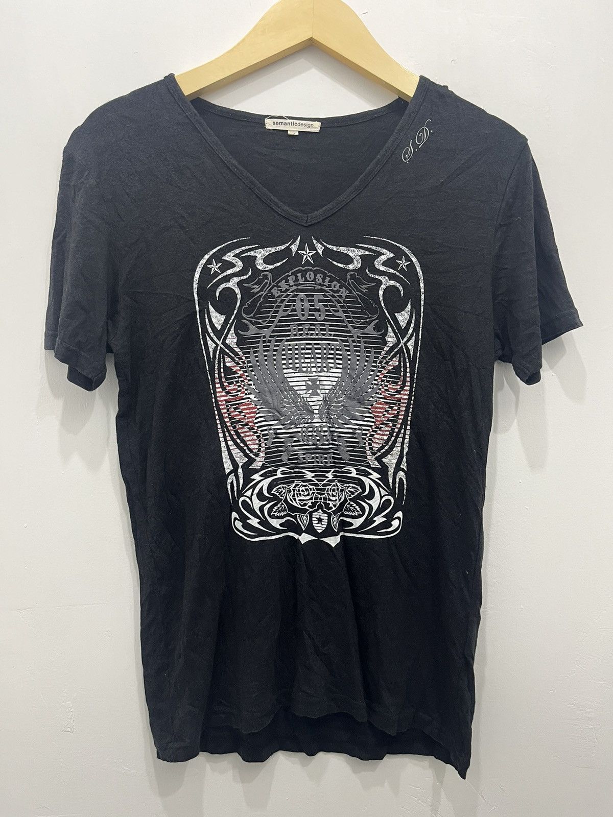 Japanese Brand Semantic Design Poem Punk Gothic Grunge Lgb Style Tees Size US M / EU 48-50 / 2 - 1 Thumbnail
