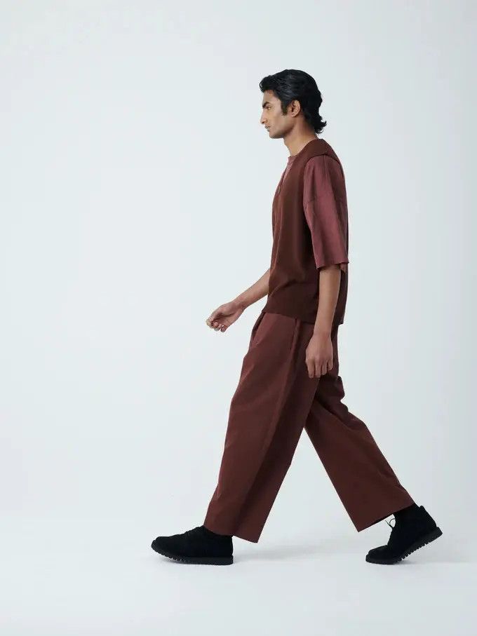 Studio Nicholson o1mle1025 Rib Zipped Vest in Chestnut Size US L / EU 52-54 / 3 - 5 Thumbnail