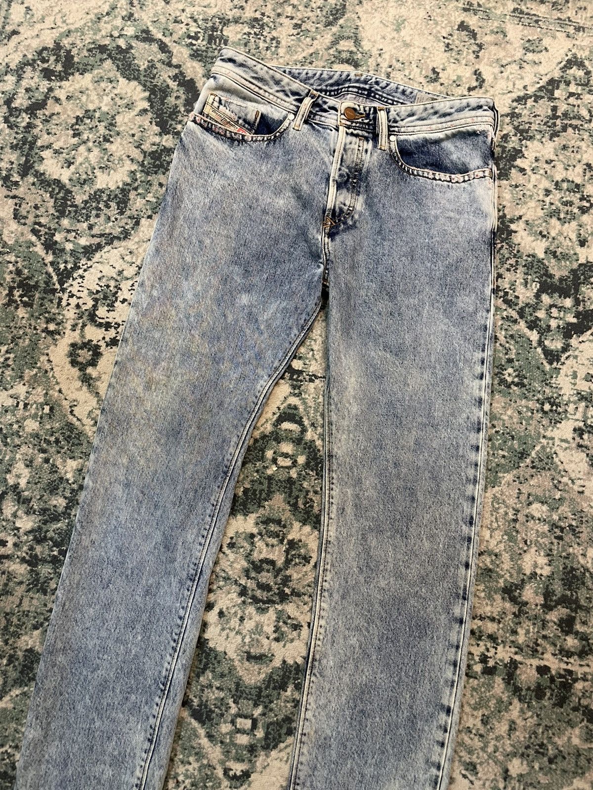 Diesel Diesel Made in Italy Faded Blue Wash Regular Slim Jeans Size US 29 - 5 Thumbnail