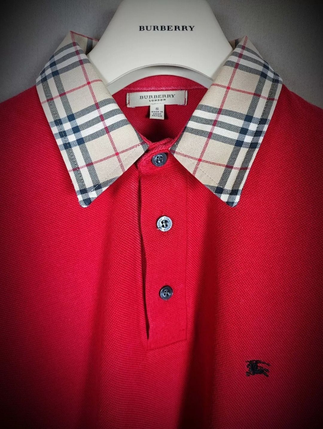 Burberry Burberry Polo S red Size US S / EU 44-46 / 1 - 1 Thumbnail