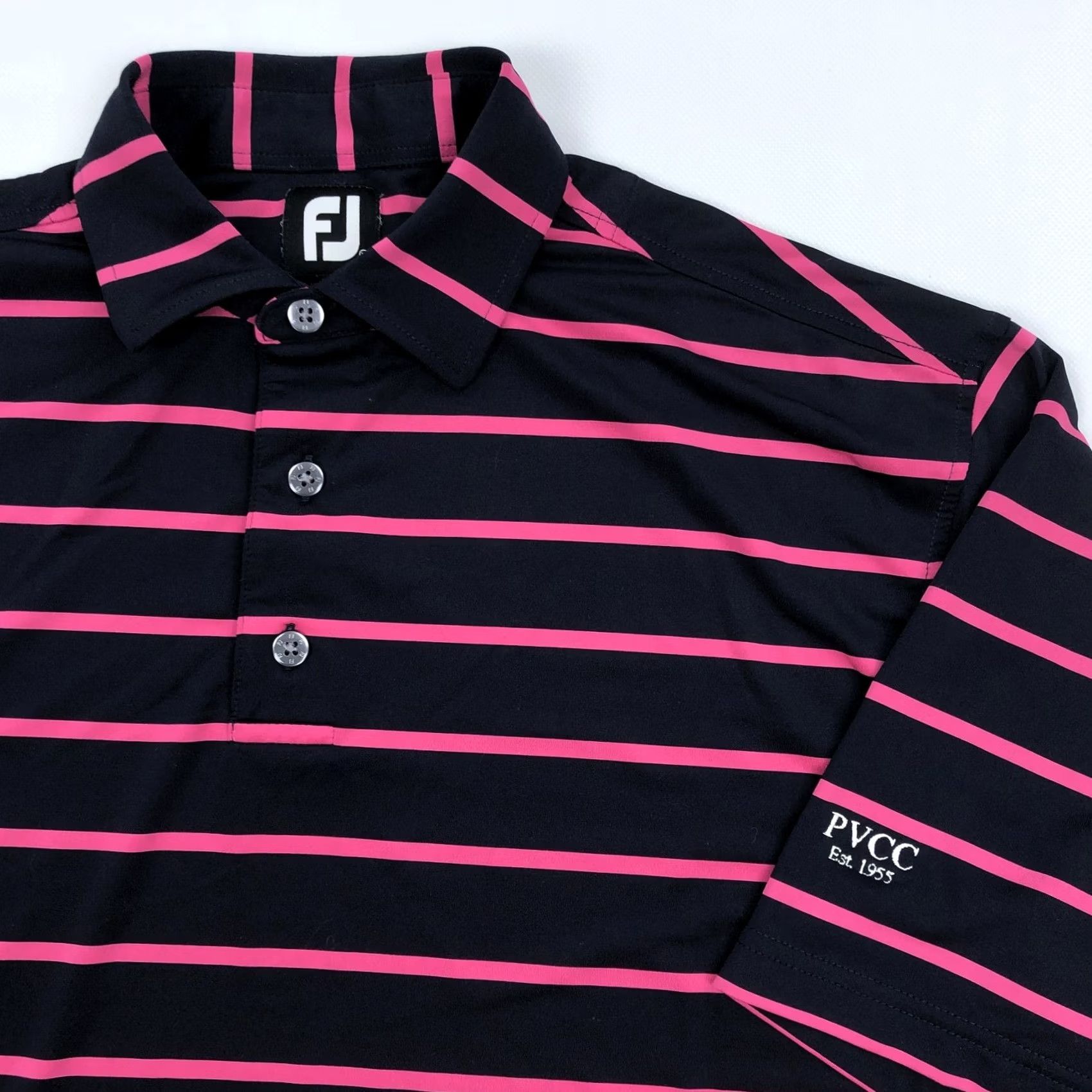 Footjoy FootJoy Polo Shirt Navy Pink Stripe M Men Short Sleeve Golf Athletic Breathable Moisture Wicking Performance Size US M / EU 48-50 / 2 - 4 Thumbnail