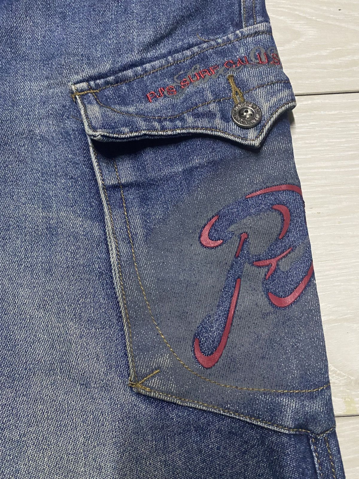 JNCO PJ’s Surfo Blue Wash With Belt Cargo Baggy Jeans Size US 32 / EU 48 - 11 Thumbnail