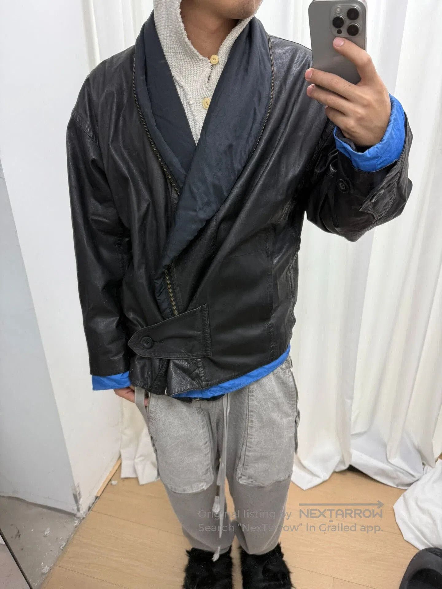 Issey Miyake issey miyake black leather zip jacket M size. Size US M / EU 48-50 / 2 - 7 Thumbnail