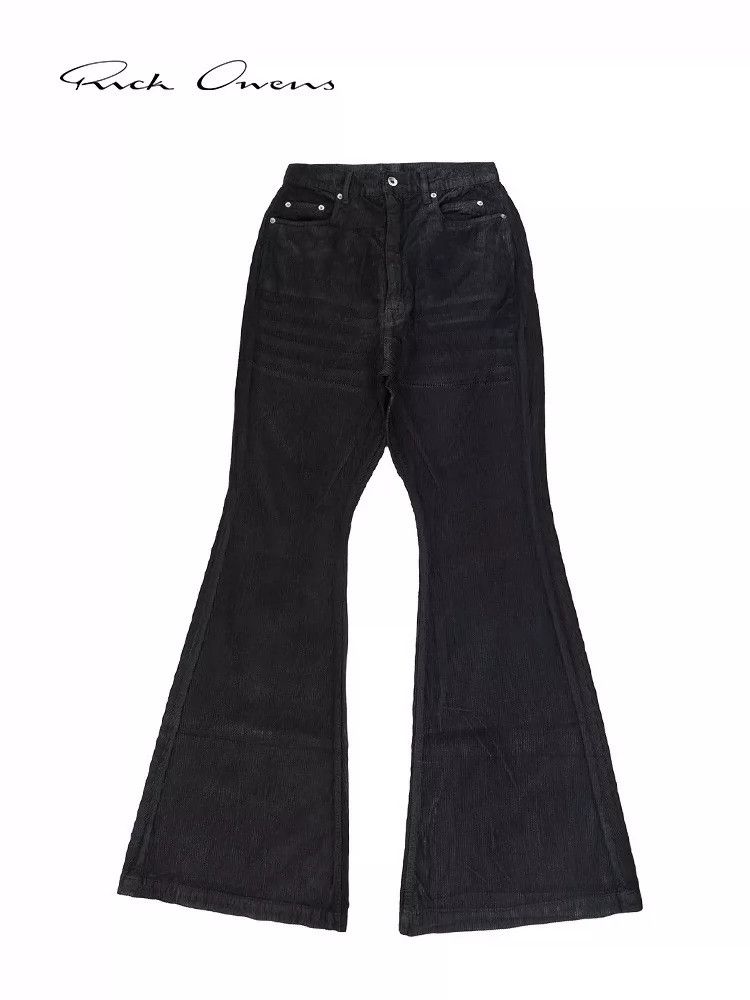 Rick Owens Rick Owens Glossy coated corduroy wash Bolan flared pants Size US 30 / EU 46 - 8 Thumbnail