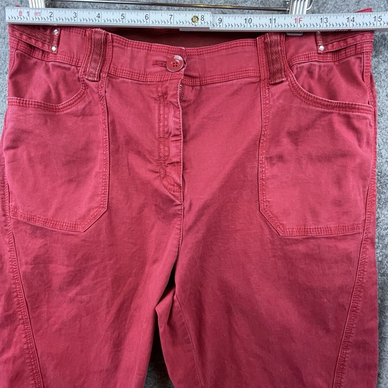 Chicos Chico's Pants Womens 1 Small Red Straight Casual Workwear Size 30" / US 8 / IT 44 - 4 Thumbnail