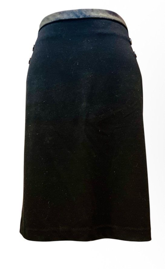 Alfani Alfani Black Pencil Skirt – Size 10 – Faux Leather & Buttons Size 32" / US 10 / IT 46 - 1 Thumbnail