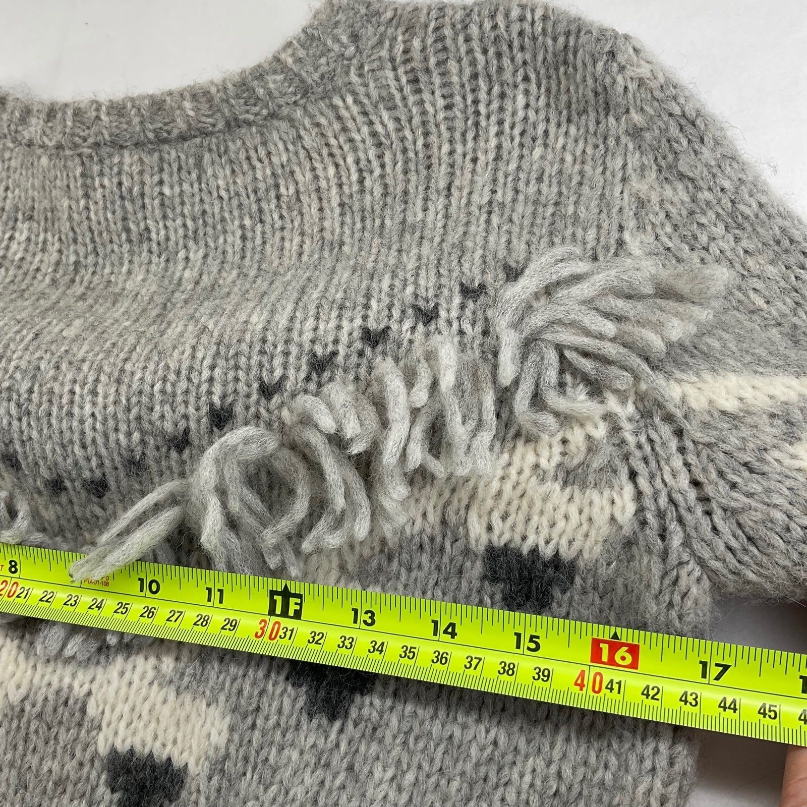 LoveShackFancy LoveShackFancy Atlas Grey Fringe Sweater Alpaca Size Small Size S / US 4 / IT 40 - 5 Thumbnail