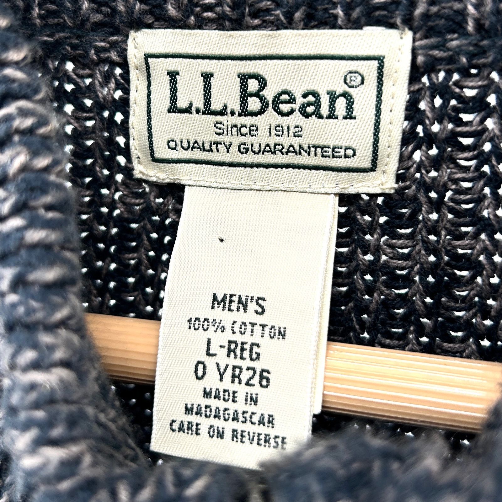 L.L. Bean Vintage Y2K Dark Indigo Grey 100% Cotton Full Zip Cardigan Size US L / EU 52-54 / 3 - 5 Thumbnail
