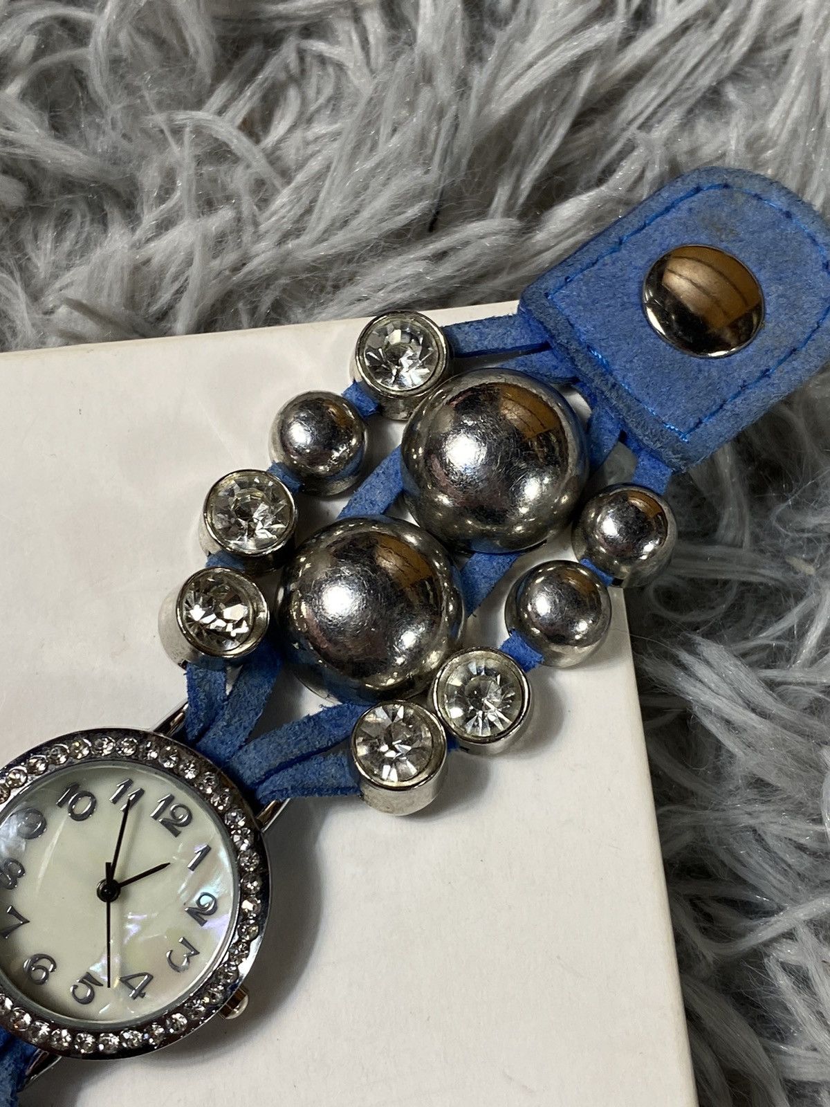 Jewelry Blue Leather Beaded Bracelet Watch – Boho Chic Style Size ONE SIZE - 4 Thumbnail