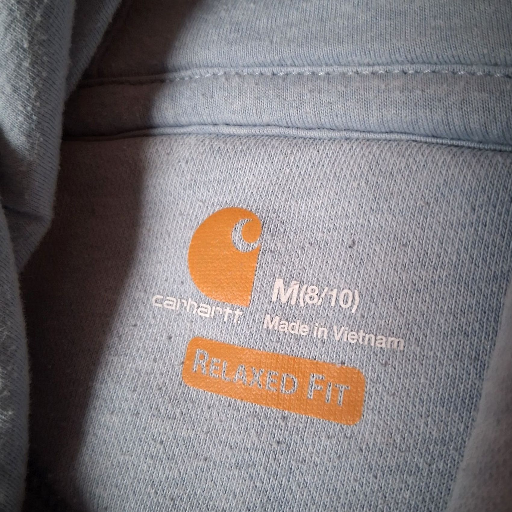 Carhartt Carhartt Hoodie Hooded Sweatshirt M Relaxed Fit Light Blue Work Workwear Pullover Hooded Logo Spellout Casual Women Size M / US 6-8 / IT 42-44 - 3 Thumbnail