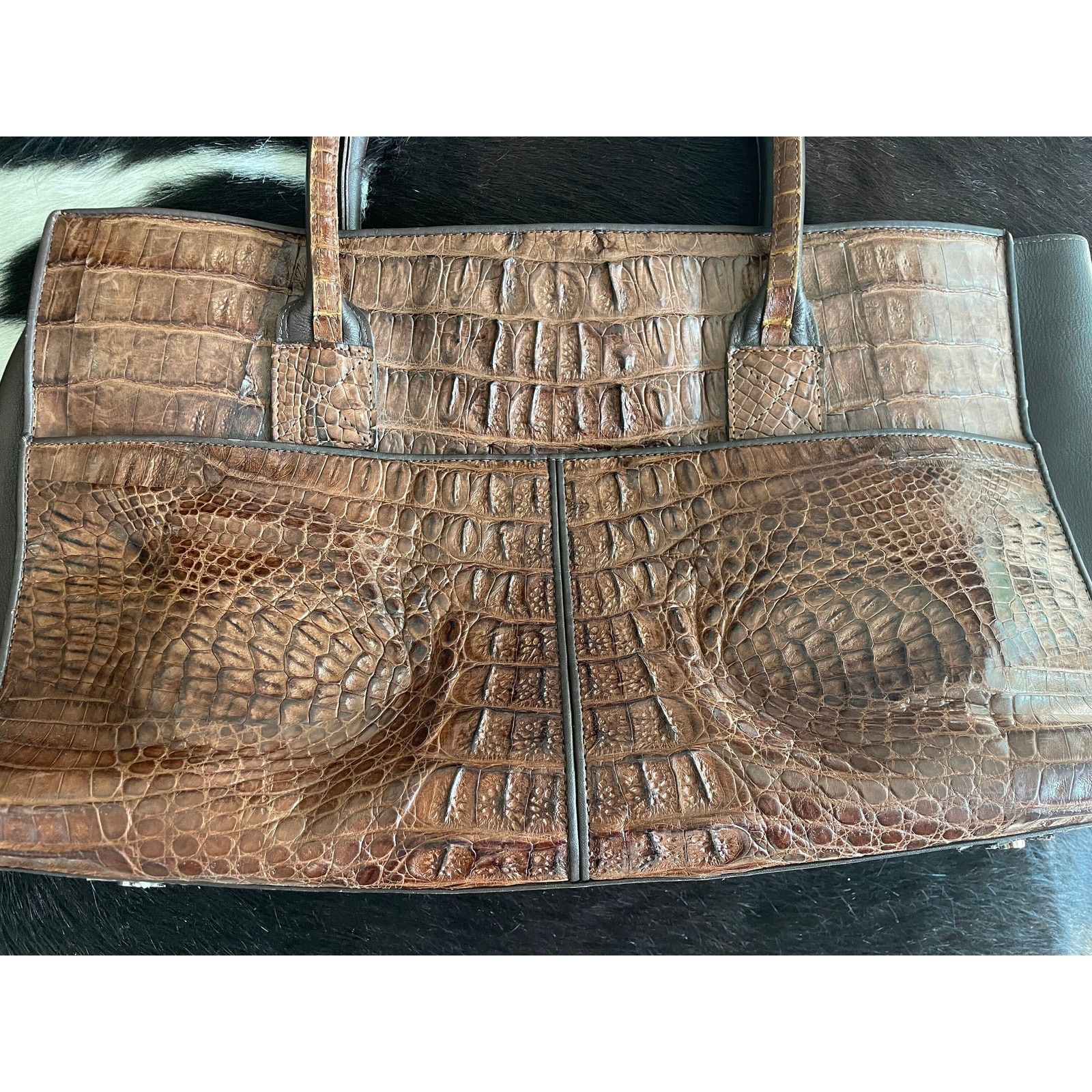Other Vintage crocodile, leather tote bag Size ONE SIZE - 10 Thumbnail