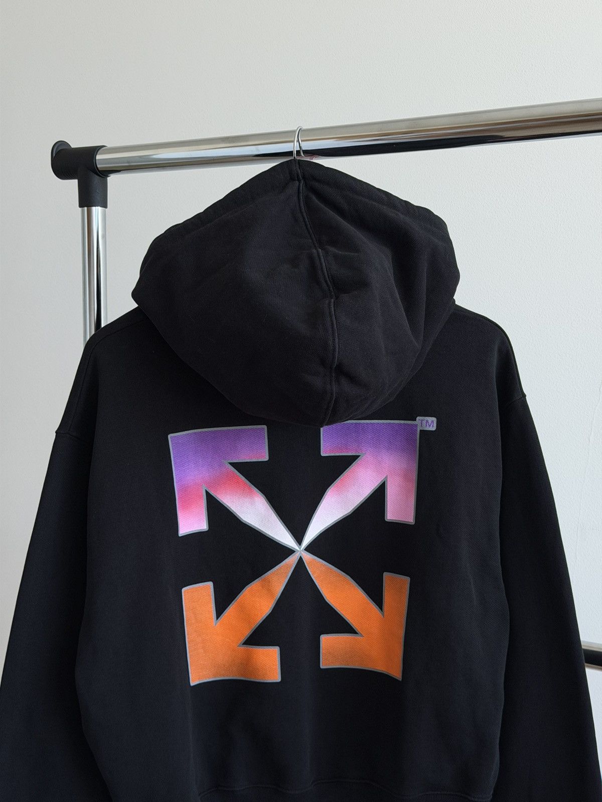 Off-White Off-White SS21 Gradient Arrow Black Hoodie Size L / US 10 / IT 46 - 3 Thumbnail