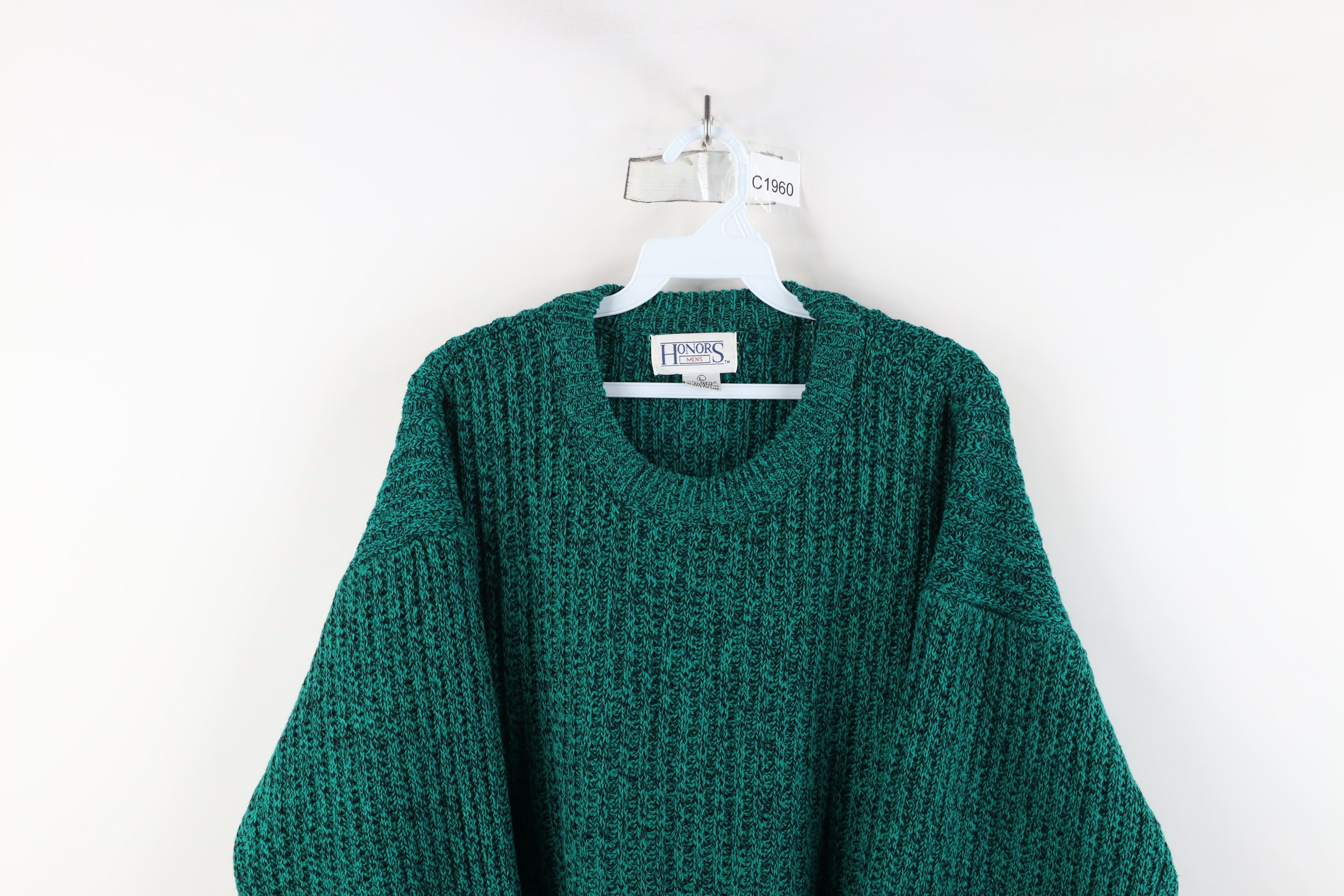 Vintage Vintage 90s Streetwear Chunky Ribbed Knit Crewneck Sweater Size US L / EU 52-54 / 3 - 2 Thumbnail