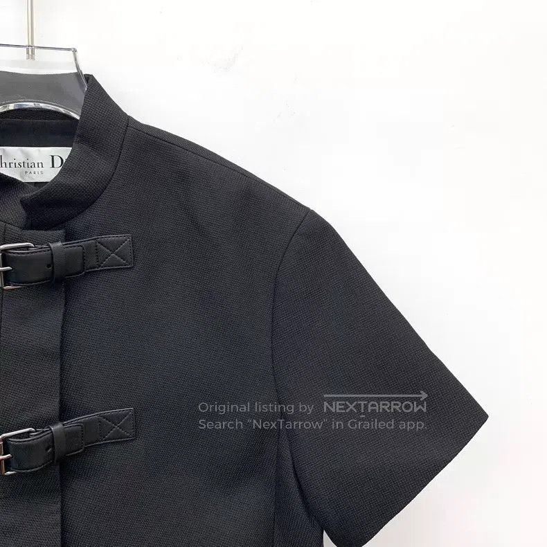 Dior Dior Black leather buckle design wool short sleeves Size XS / US 0-2 / IT 36-38 - 3 Thumbnail