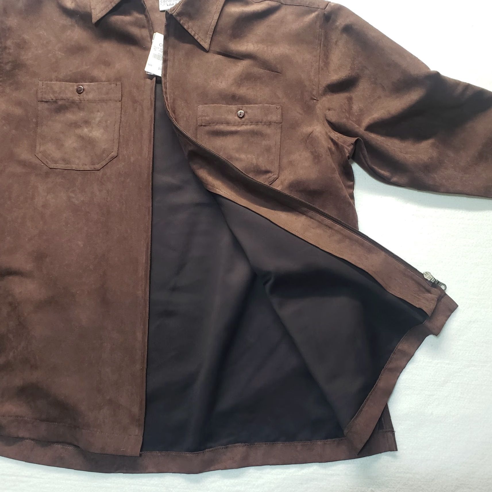 Vintage NEW Carolina Colours Solid Brown Long Sleeve Collar Zip Up Jacket Size 16W NEW Size XXL / US 16-18 / IT 52-54 - 5 Thumbnail
