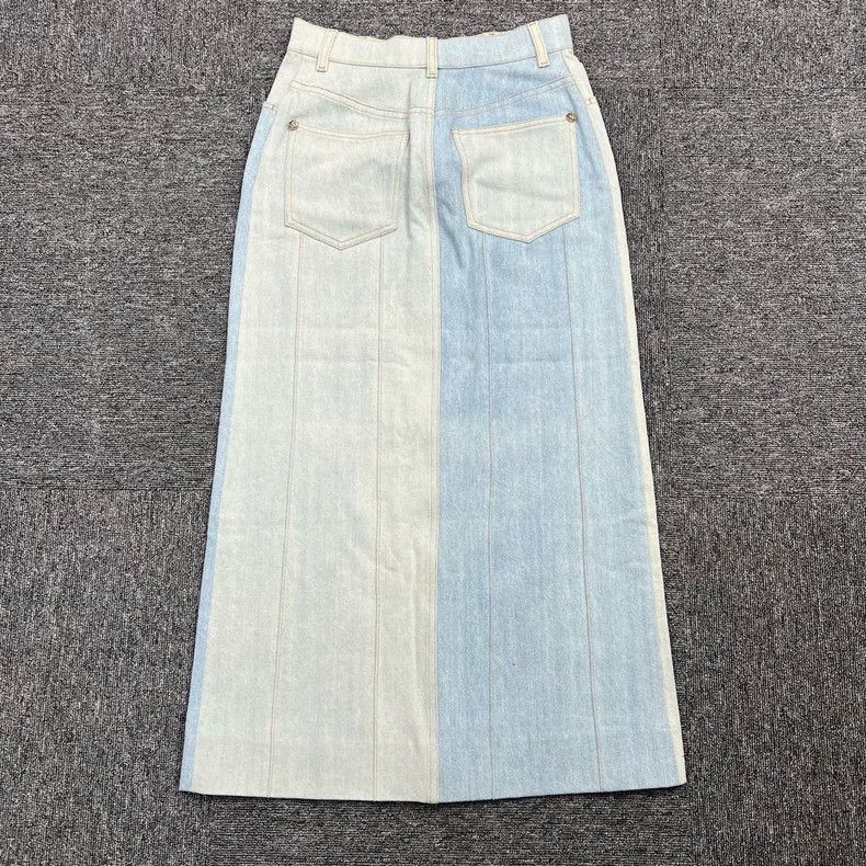 Chanel Chanel Greek series color-blocked denim skirt Size 24" / US 00 / IT 34 - 2 Thumbnail