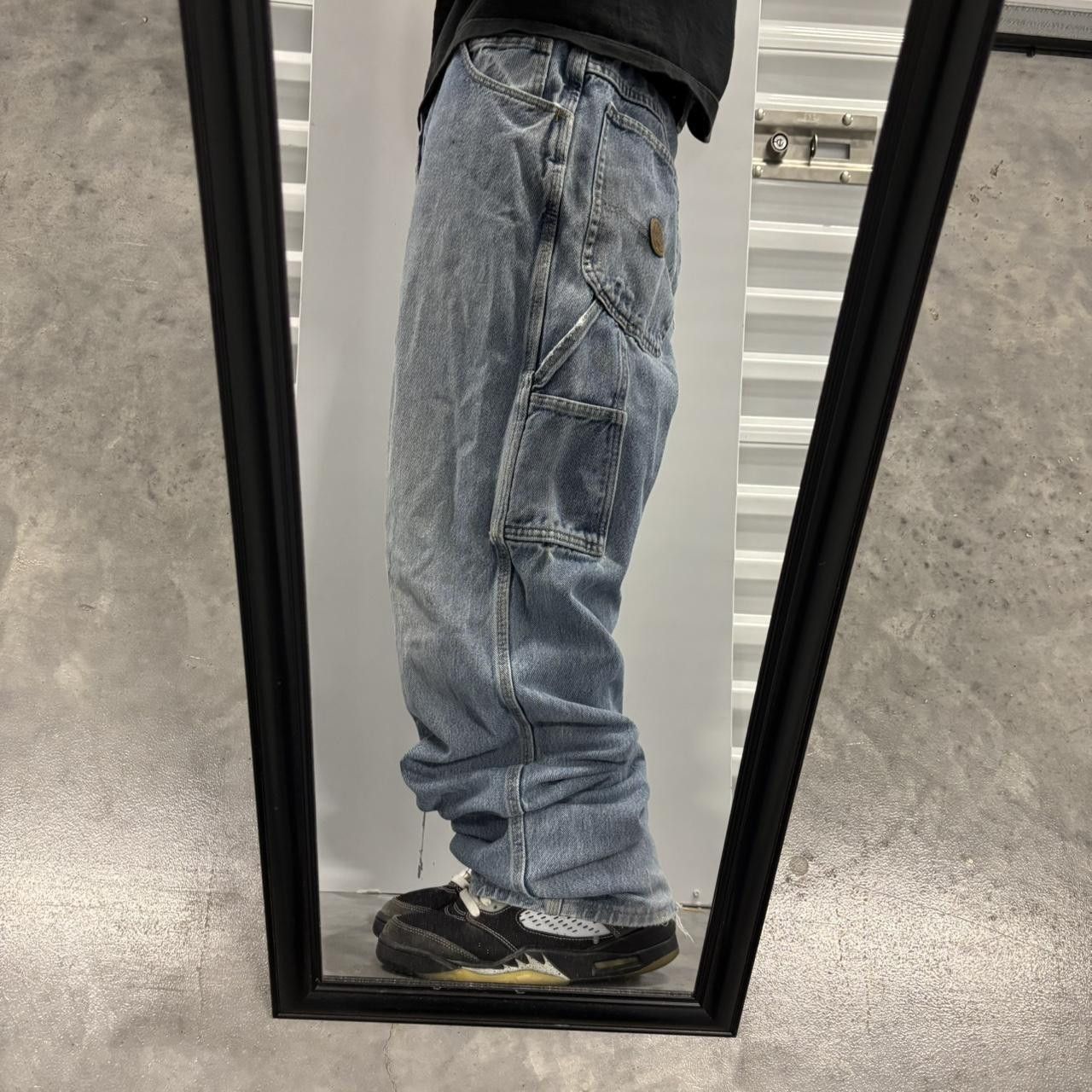 Japanese Brand × Vintage Crazy Vintage Y2K/2000s Baggy Faded Light Wash Skater Style Carpenter Denim Jeans! Size US 40 / EU 56 - 2 Thumbnail