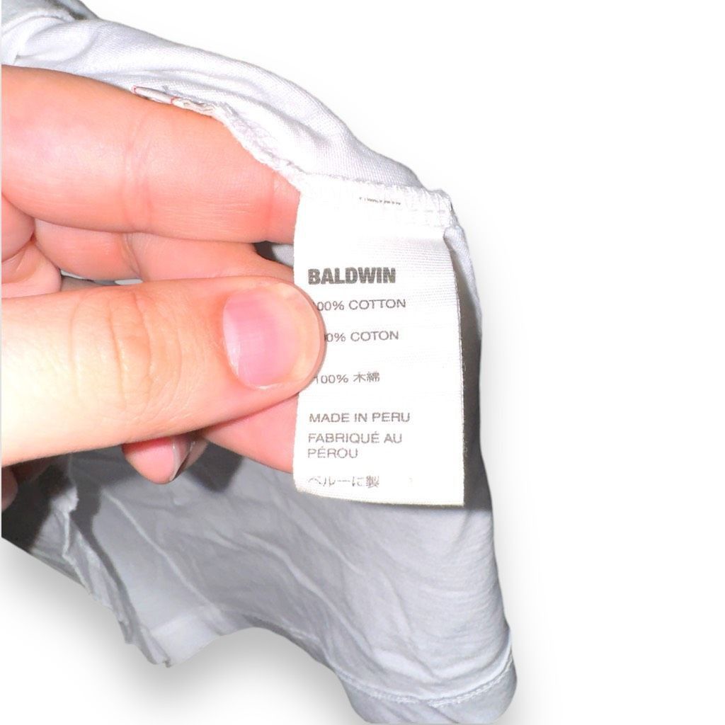 Baldwin NWT Baldwin Kansas City L/S Distressed Crew Tee in White Sz M Size US M / EU 48-50 / 2 - 7 Thumbnail