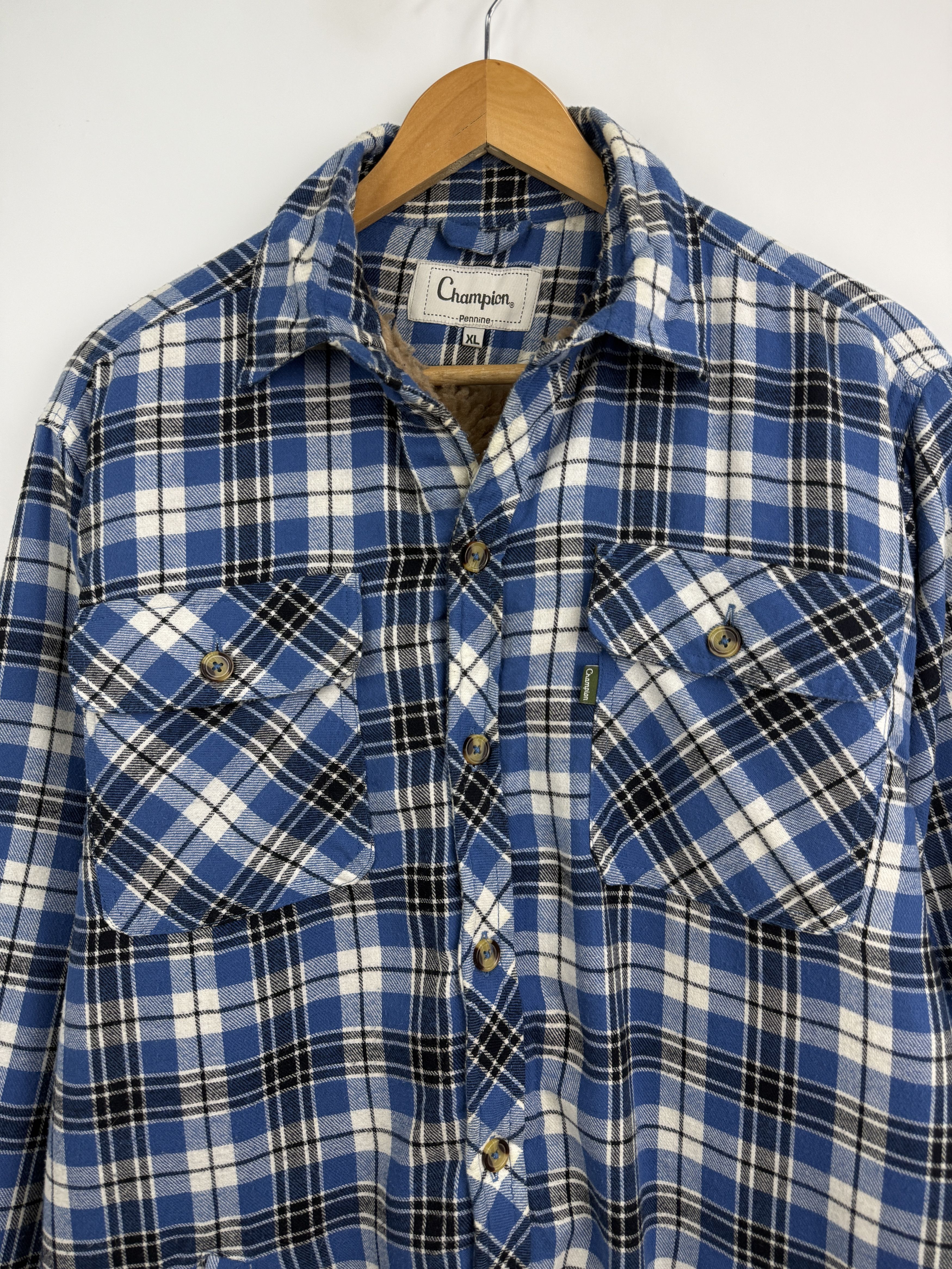 Flannel 🇺🇸🪓Vintage Champion Pennine Flannel Sherpa Fleece Lined R13 Size US XL / EU 56 / 4 - 5 Thumbnail