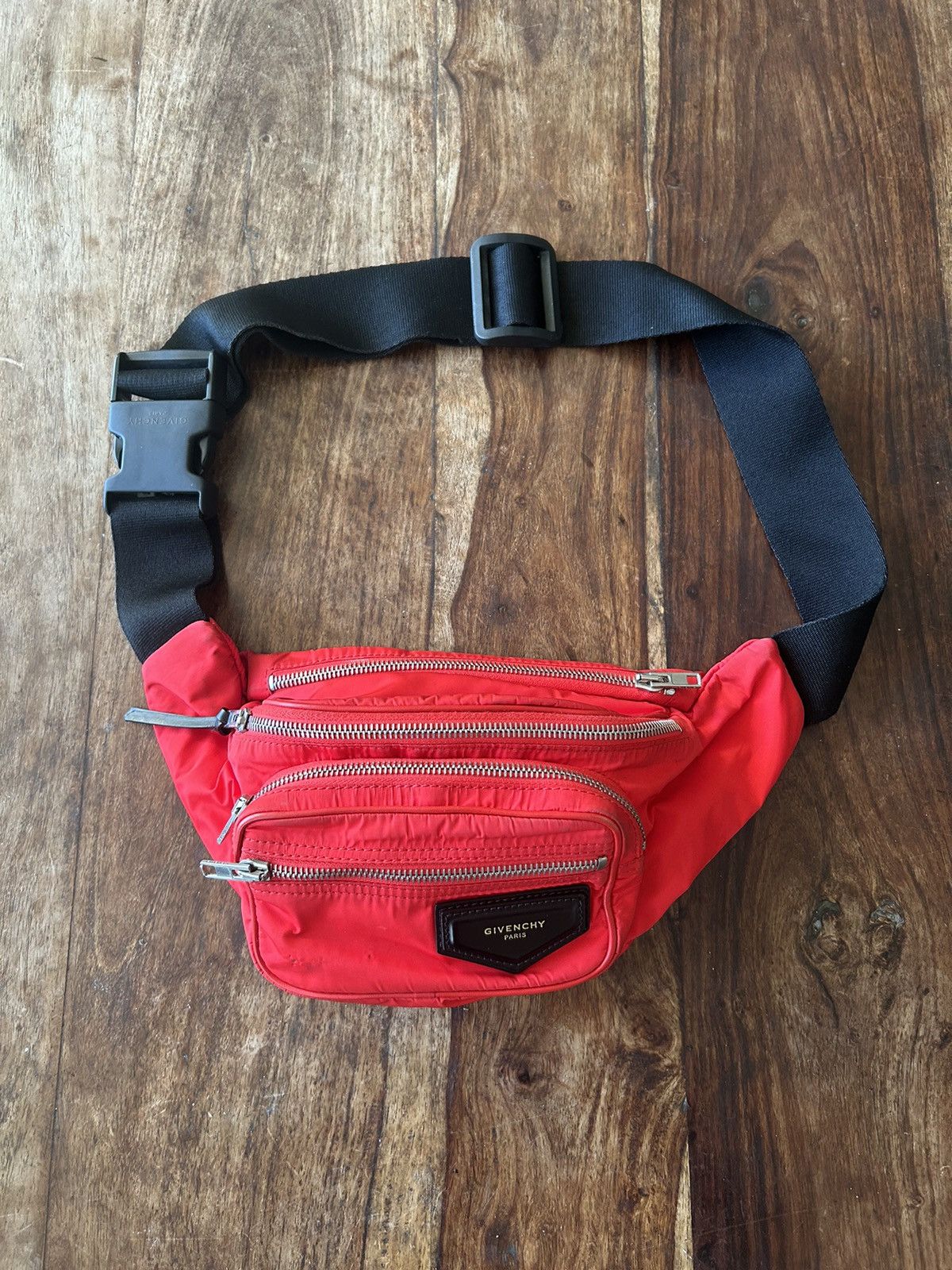 Givenchy Givenchy Red Nylon Multizip Waist Sling Bag Size ONE SIZE - 1 Thumbnail