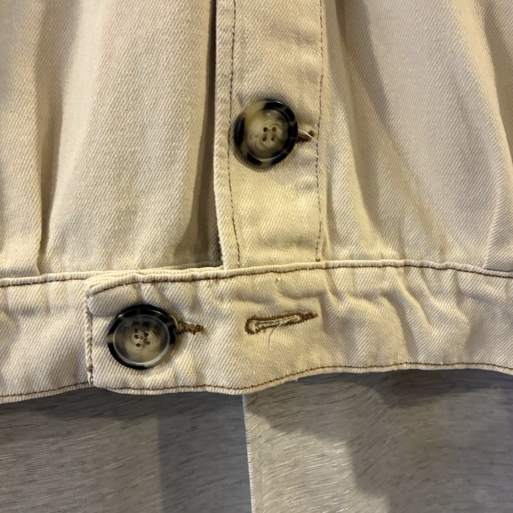 Free People Free People Eisenhower Denim Jacket S Womens Cream Denim Jacket Size S / US 4 / IT 40 - 3 Thumbnail