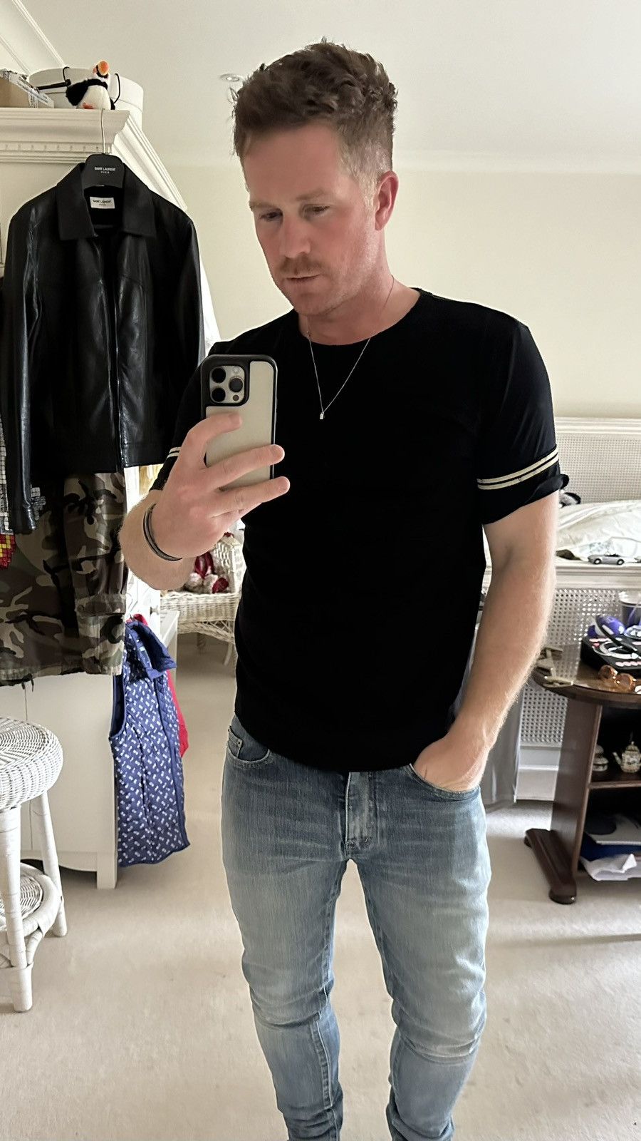 Saint Laurent Paris Grail Saint Laurent 50’s signature logo black t shirt Size US S / EU 44-46 / 1 - 5 Thumbnail