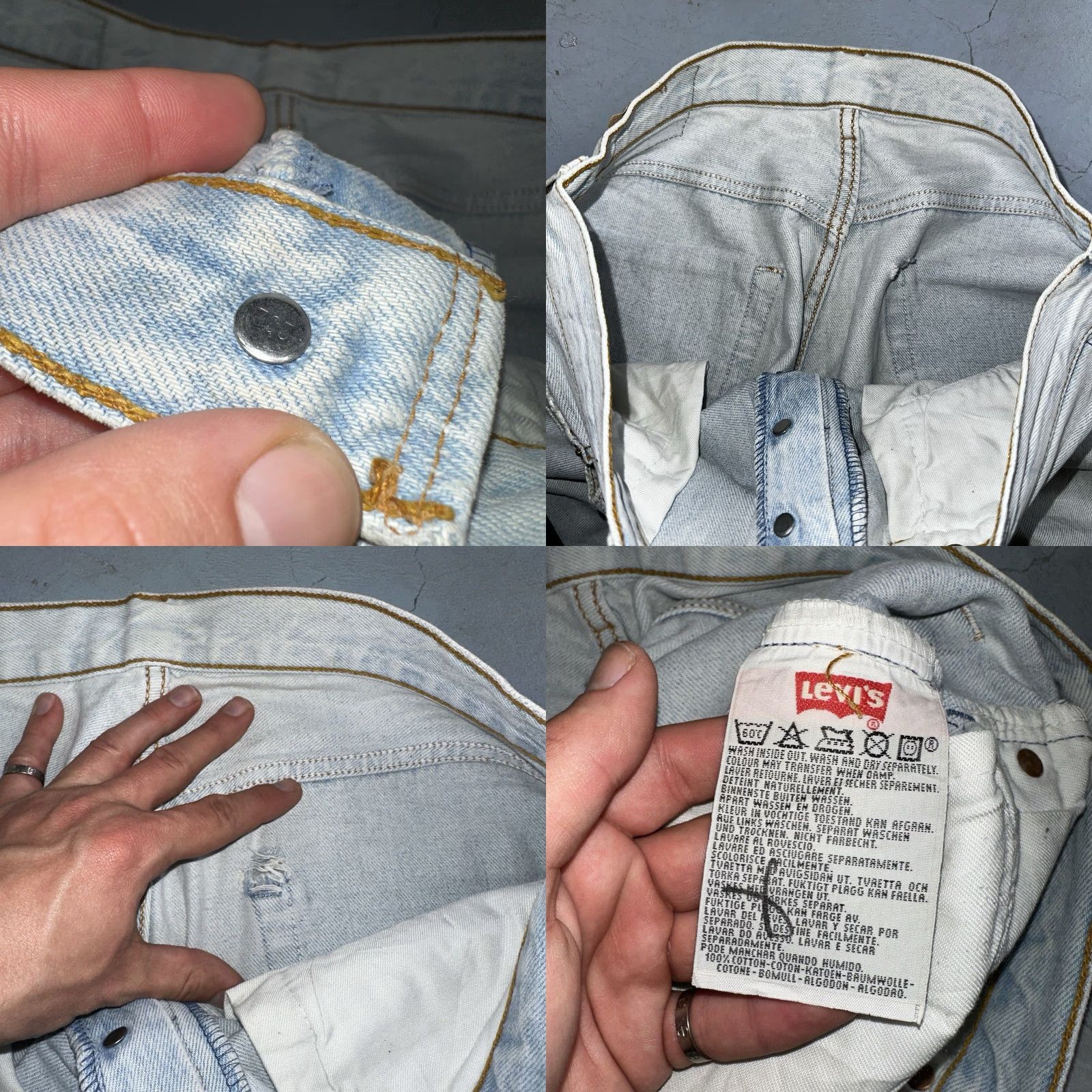 Levi's VINTAGE Levi's 501 Jeans Men 34x36 Blue Light Wash 90s Straight Denim Cotton Regular 501 Series 34x36 XS? Wait. Size US 34 / EU 50 - 9 Thumbnail