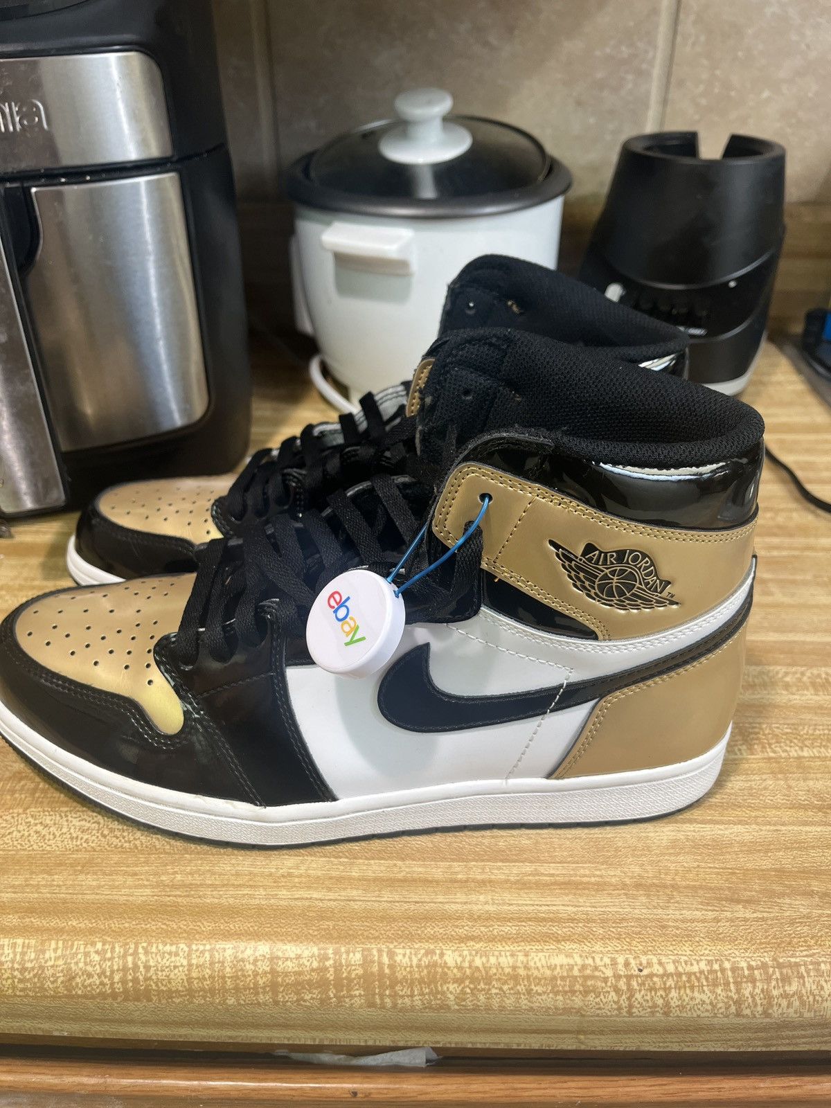 Jordan Brand × Nike Jordan 1 NRG gold toe Size US 12 / EU 45 - 3 Thumbnail