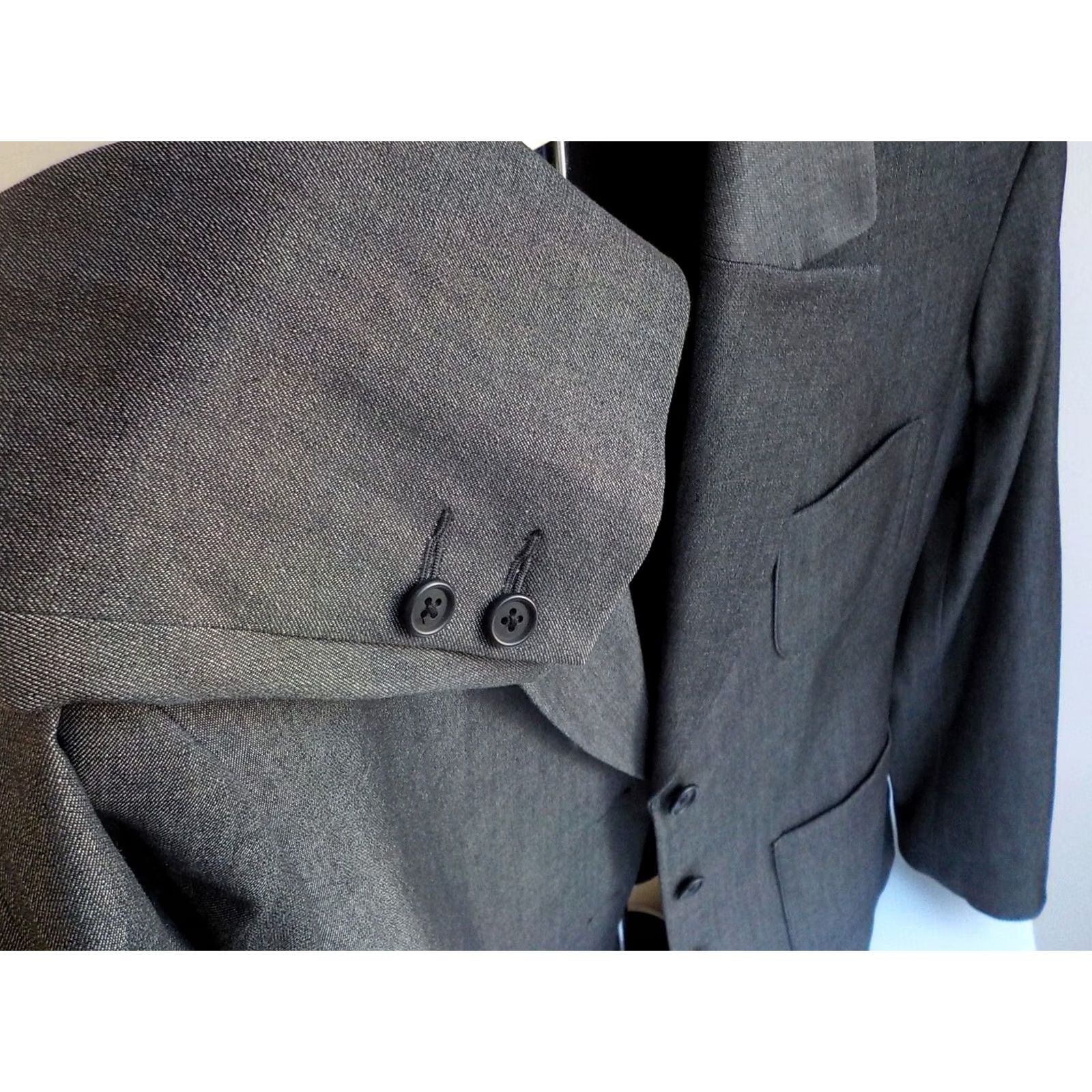 Faconnable VINTAGE Faconnable Blazer Shirt Gray 3 Button Cotton Blend Lined Womens Large Size L / US 10 / IT 46 - 4 Thumbnail