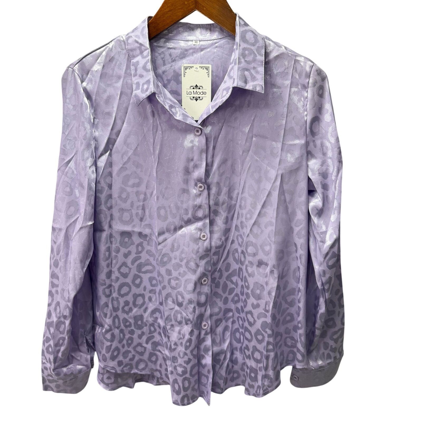 Modernica La Mode Women's Blouse Top sz M Purple Silky NEW # H17 Size M / US 6-8 / IT 42-44 - 1 Thumbnail