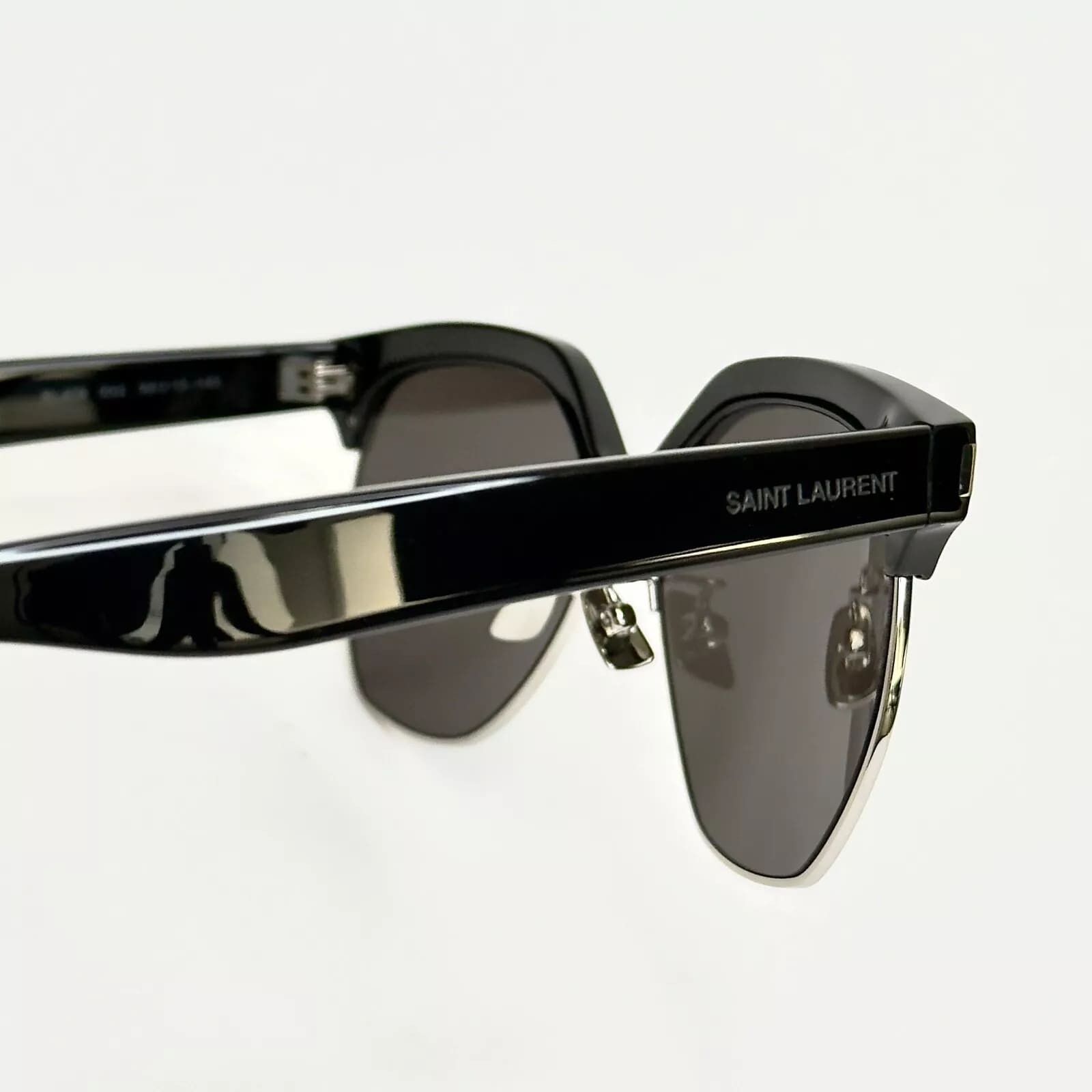 Yves Saint Laurent SAINT LAURENT 408 SL408 Black Silver Runway Sunglasses 002 Size ONE SIZE - 4 Thumbnail