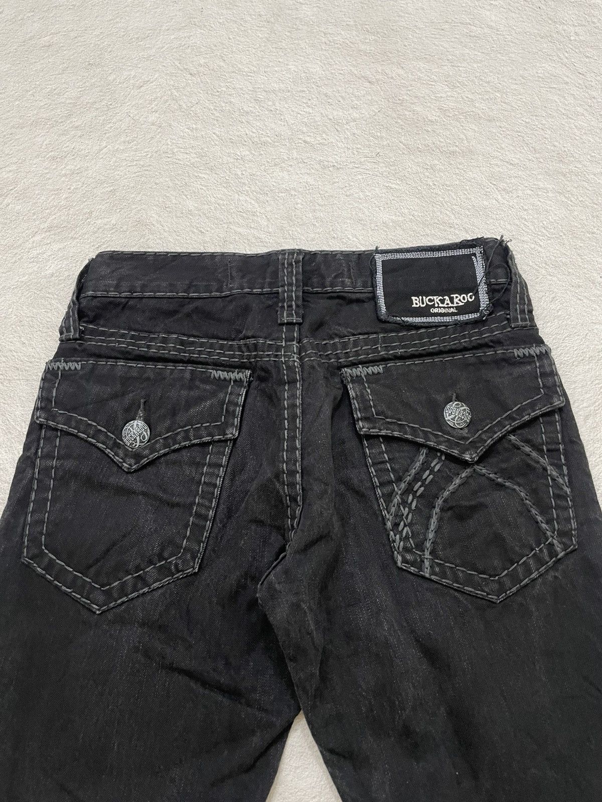 Number (N)ine 2000s Buckaroo Wash Black Denim Grunge Vkei Y2K Tornado LGB Size US 29 - 9 Thumbnail