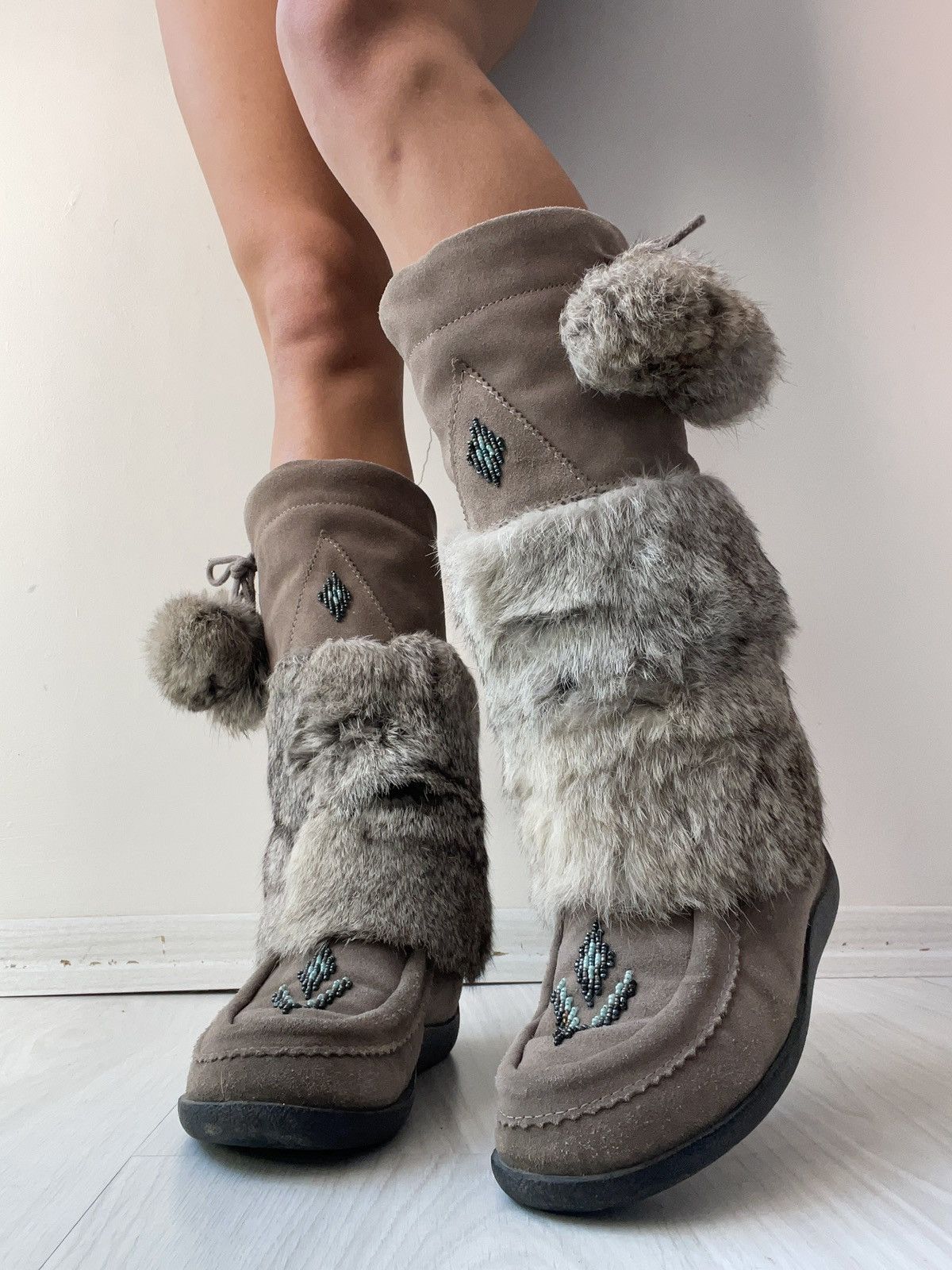 Vintage y2k faux fur boots Size US 6 / IT 36 - 1 Thumbnail