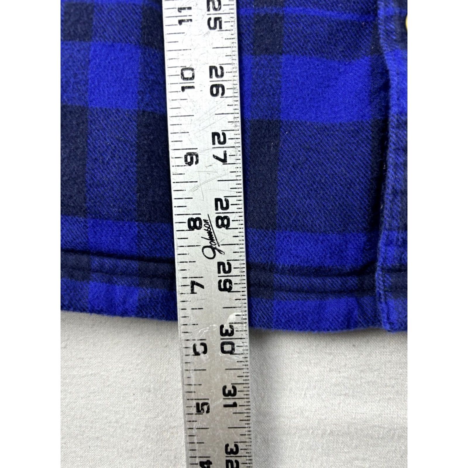 Vintage LL Bean Shirt Men L Blue Black Plaid Fleece Lined Heavyweight Button-Up Long Sleeve Size US L / EU 52-54 / 3 - 6 Thumbnail