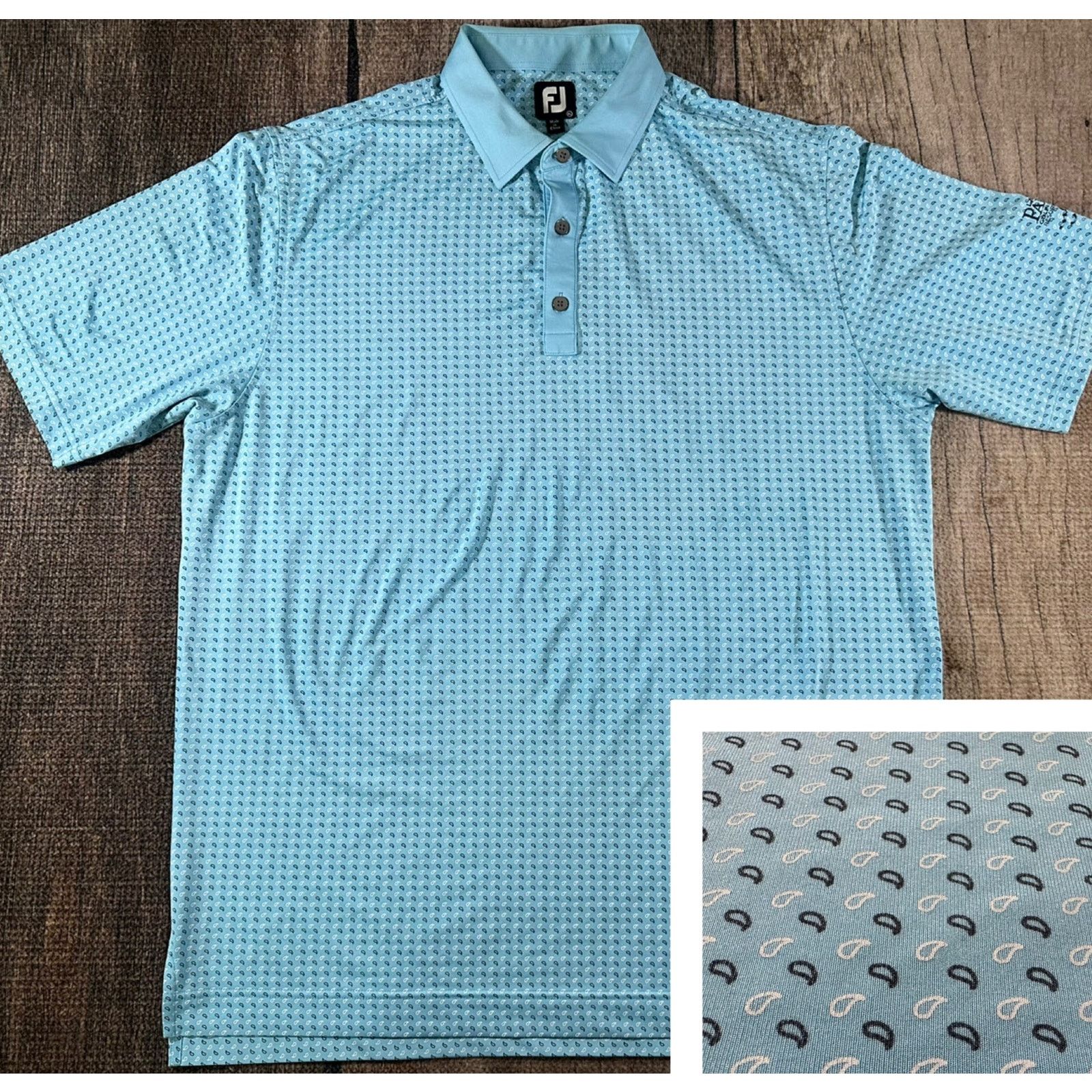 Footjoy Footjoy Golf Polo Mens Blue Striped Short Sleeve Shirt Large Size US XL / EU 56 / 4 - 1 Thumbnail