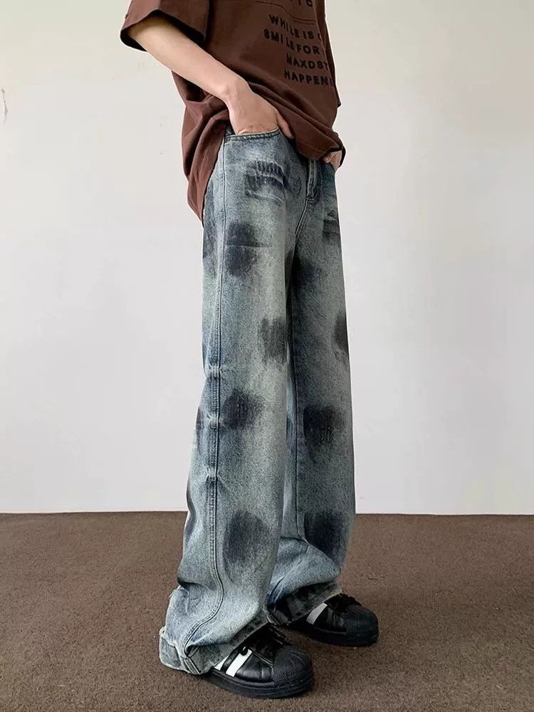 Vintage Men's American retro tie-dye washed ripped jeans Size US 32 / EU 48 - 2 Thumbnail