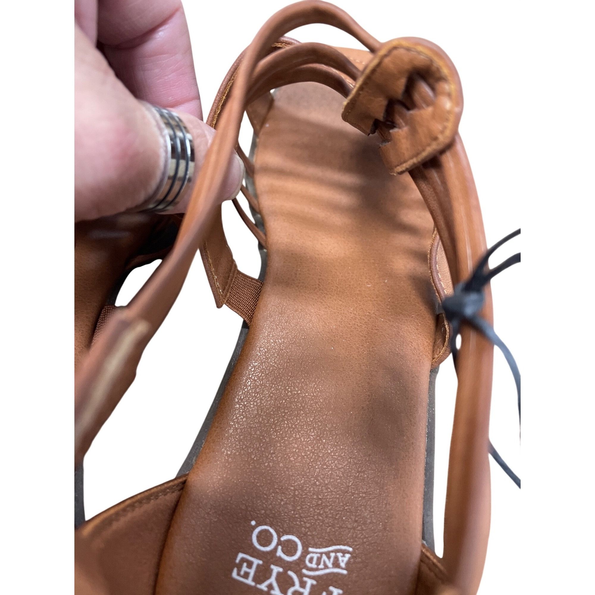 Frye Frye company Teaghan strap wms brown faux leather sandals sz Size US 11 / IT 41 - 9 Thumbnail