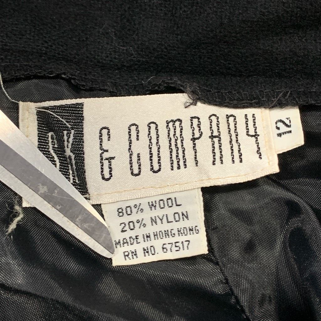 Vintage Vintage SK & Company Black High Waist Wool Blend Midi Skirt Size 34" / US 12 / IT 48 - 8 Thumbnail